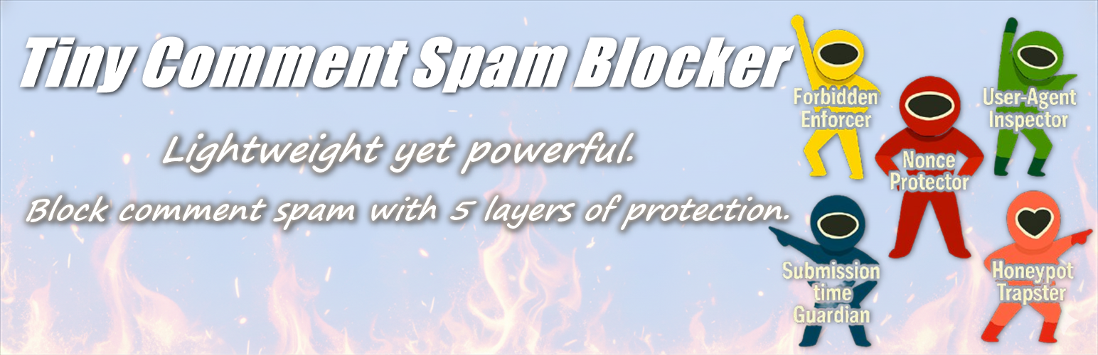 WordPress 外掛 Tiny Comment Spam Blocker 的封面圖片。