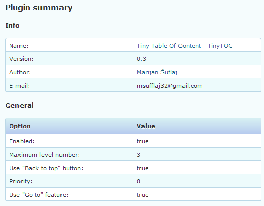 Tiny Table Of Contents &#8211; TinyTOC