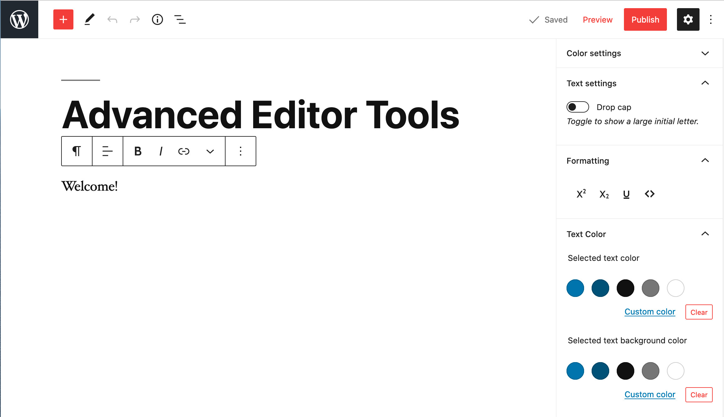 Advanced Editor Tools (previously TinyMCE Advanced) Screenshot