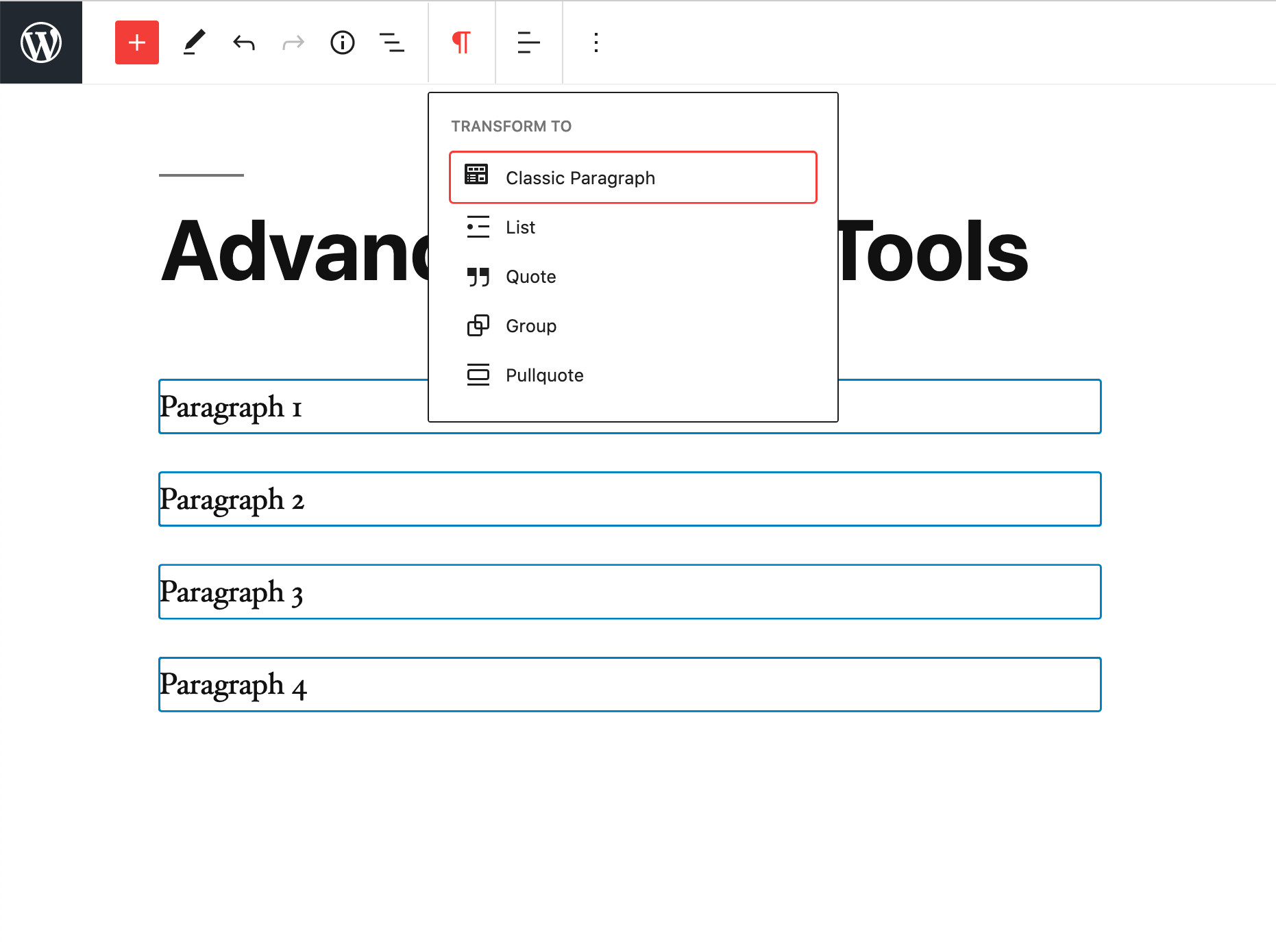 Paragraph Blocks.