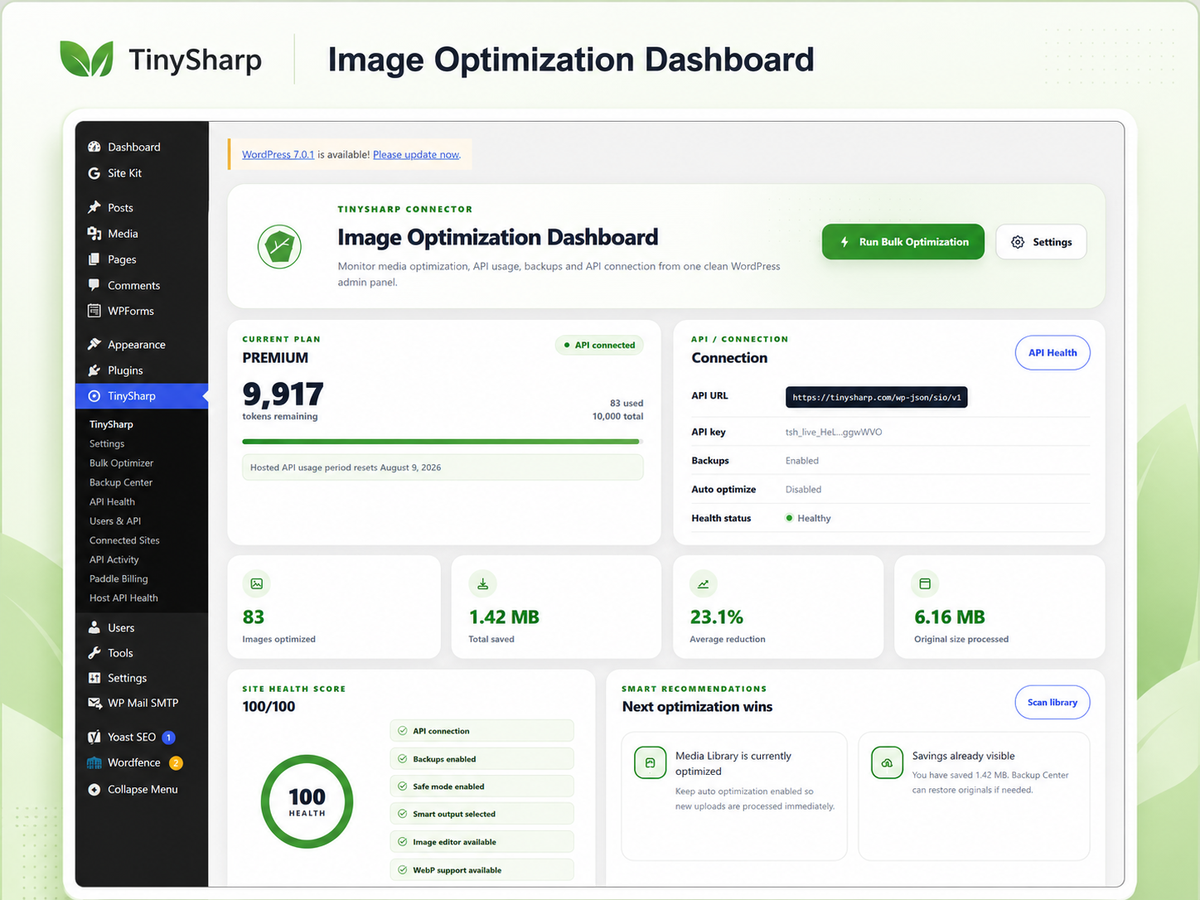 Image Optimization Dashboard.