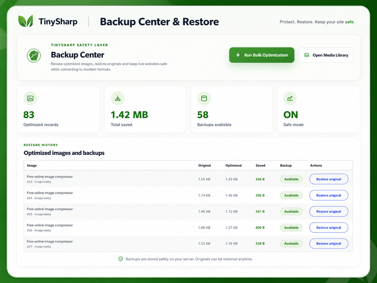 Backup Center & Restore.