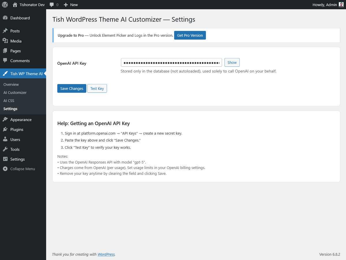 Tish WordPress Theme AI Customizer - Screenshot 4