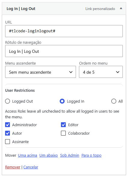 TLCode Login Logout Control