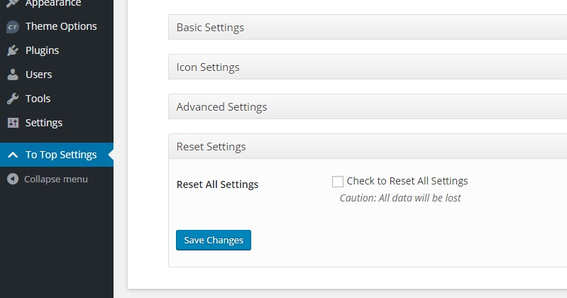 Reset Settings