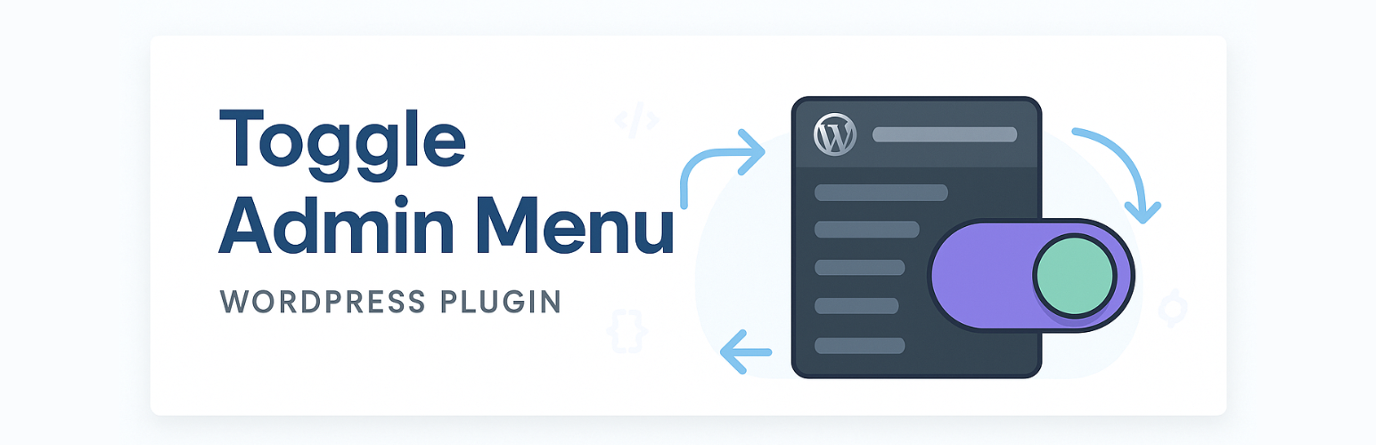 WordPress 外掛 Toggle Admin Menu 的封面圖片。
