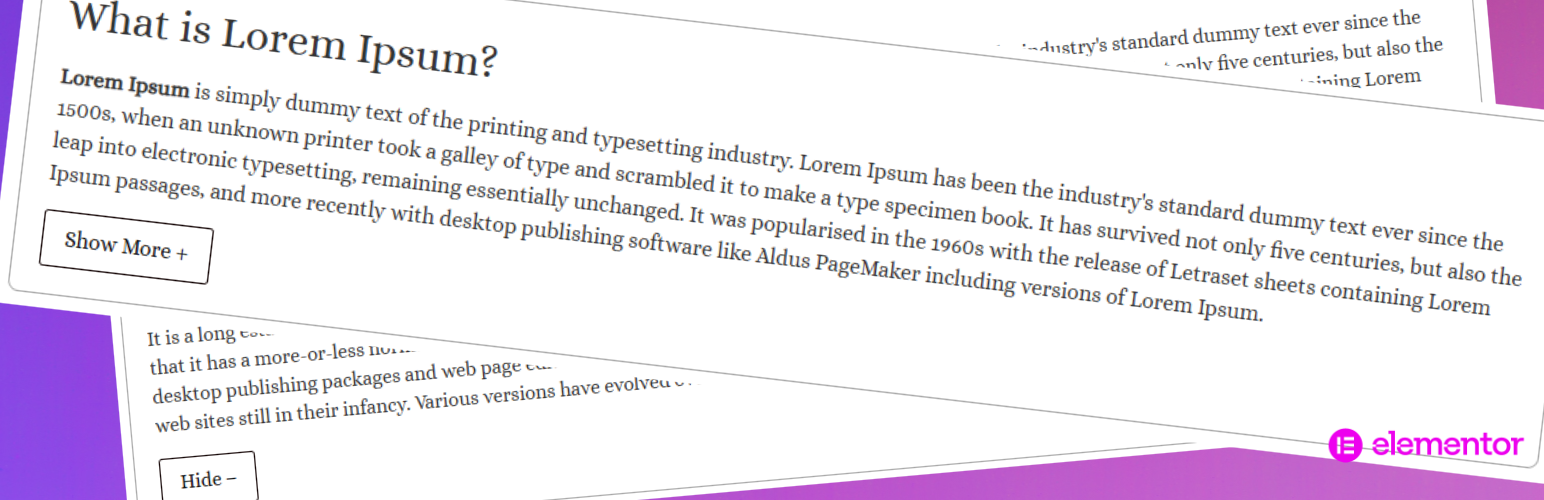 Toggle Text Widget for Elementor