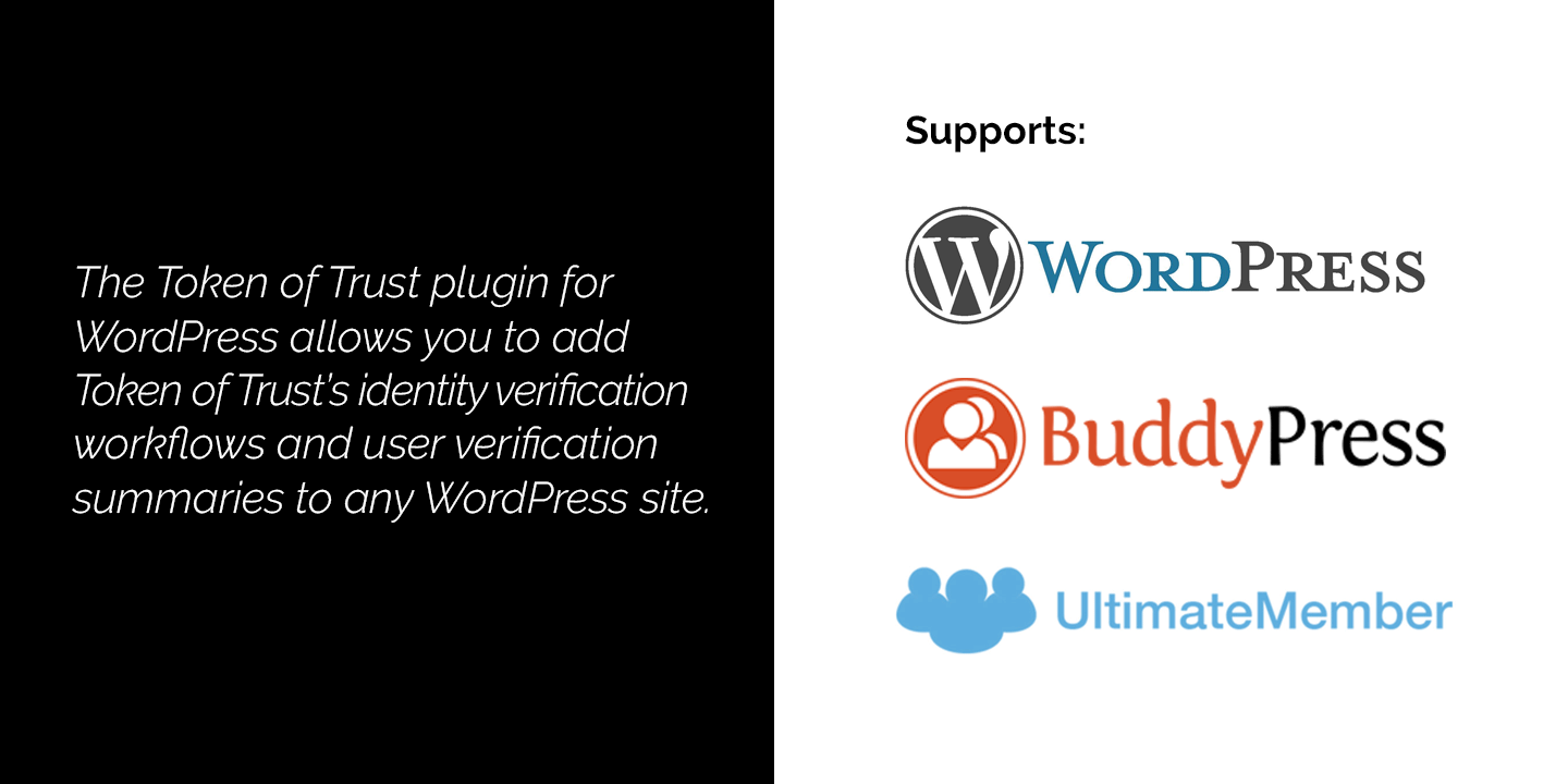 Token of Trust: AI Identity Verification, Age Verification, and KYC for WordPress works with WordPress core and also has deeper integrations with select WordPress Member Management Plugins.