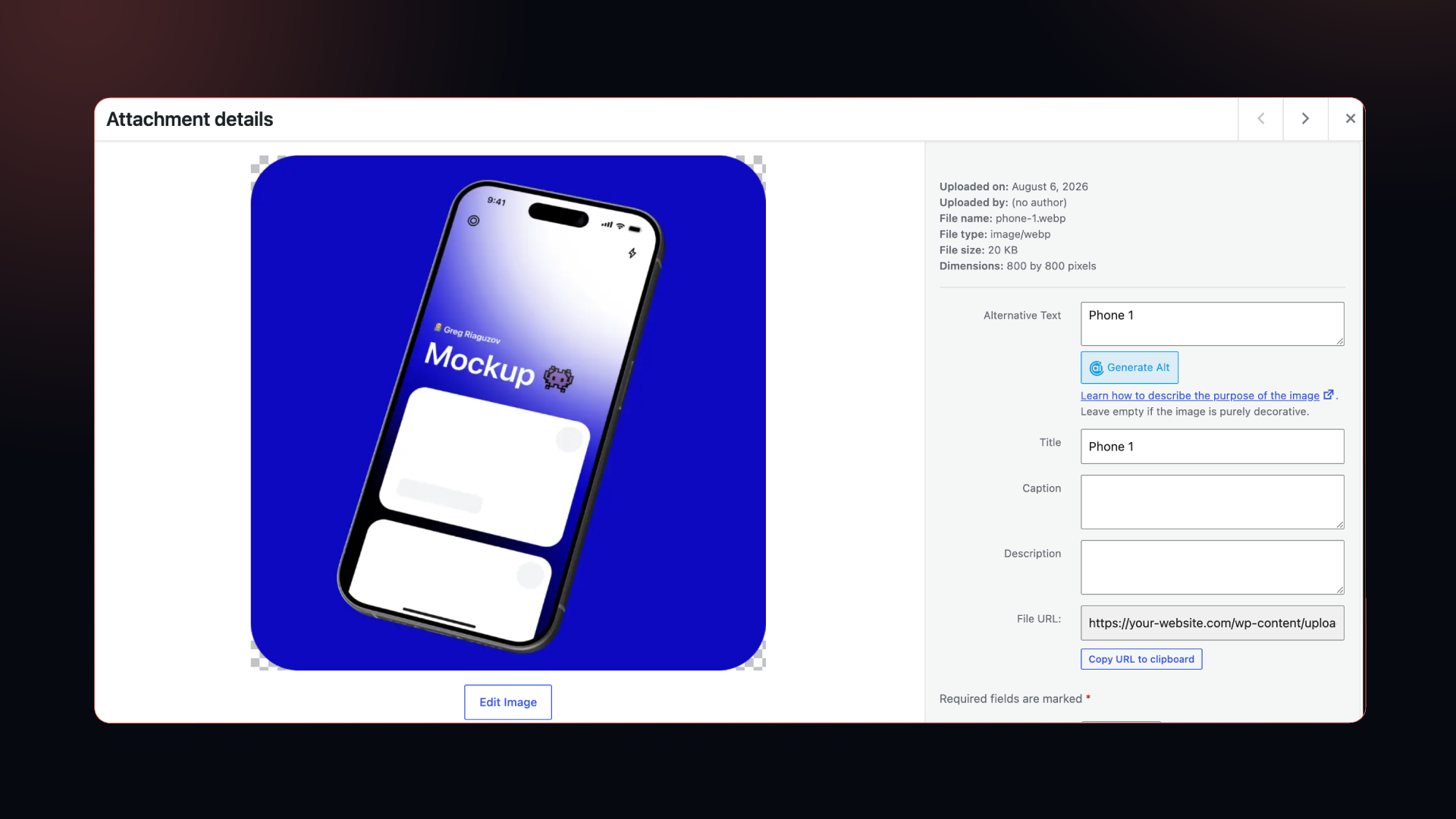 Title and alt text set in Figma are carried over to the attachment.