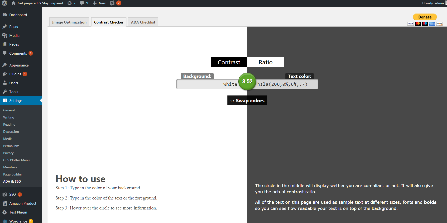 <p>A contrast Ratio Checker to make it easy for you to check your websites Contrast Ratios.</p>