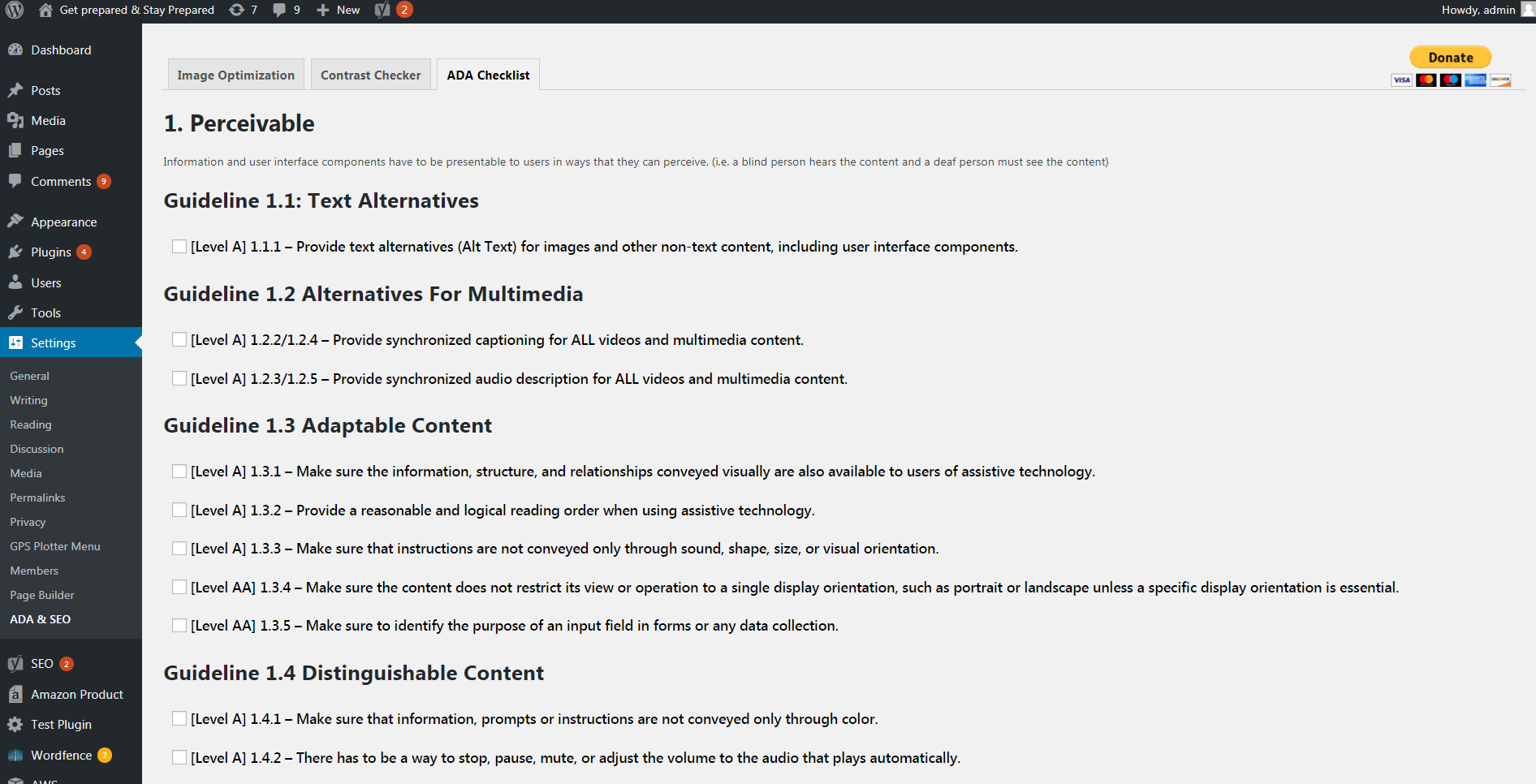 <p>A WCAG 2.1 Checklist that allowys you to easily track your websites Section 508 (WCAG 2.1) compliance. This checklist does a great job in breaking down all the recommendations and guidelines.</p>