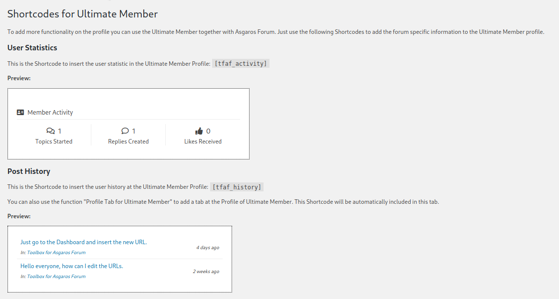 Shortcodes for Ultimate Member