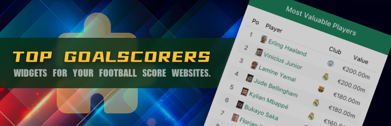 Top Goalscorers Widget for Scoremer