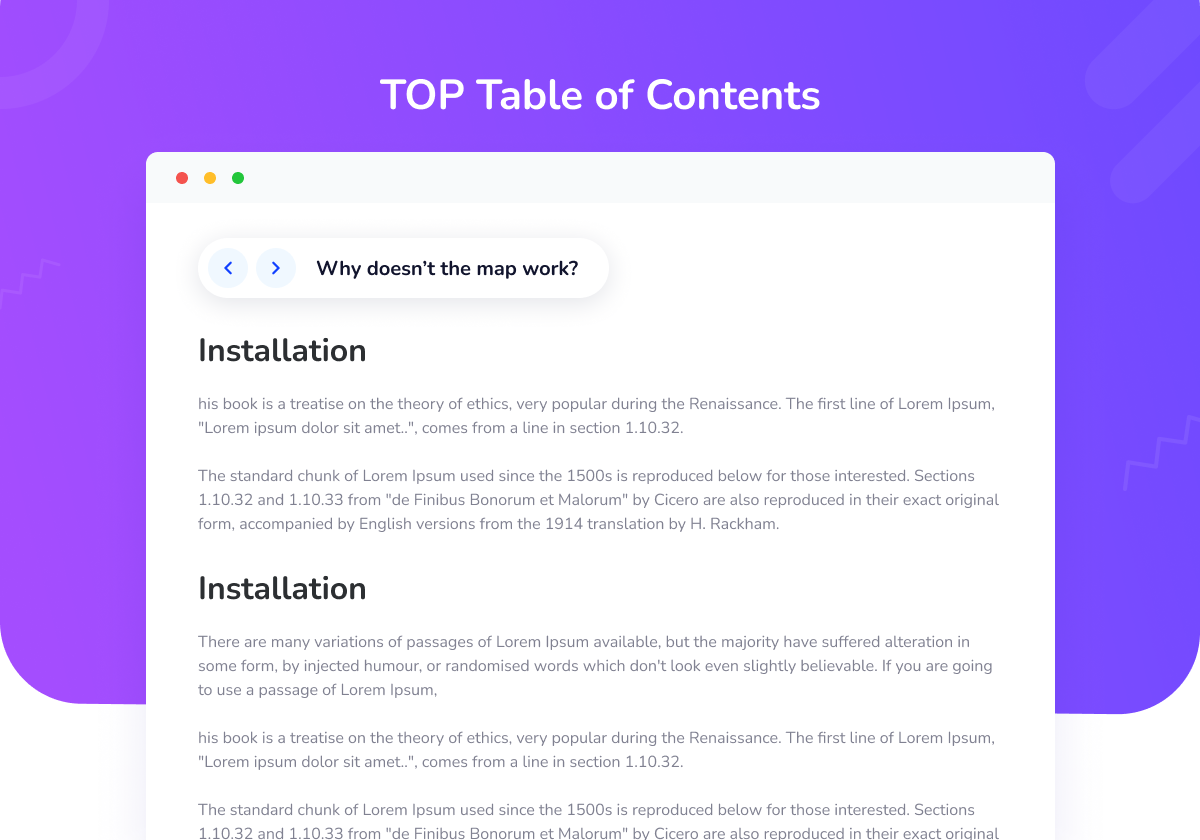 TOP Table Of Contents