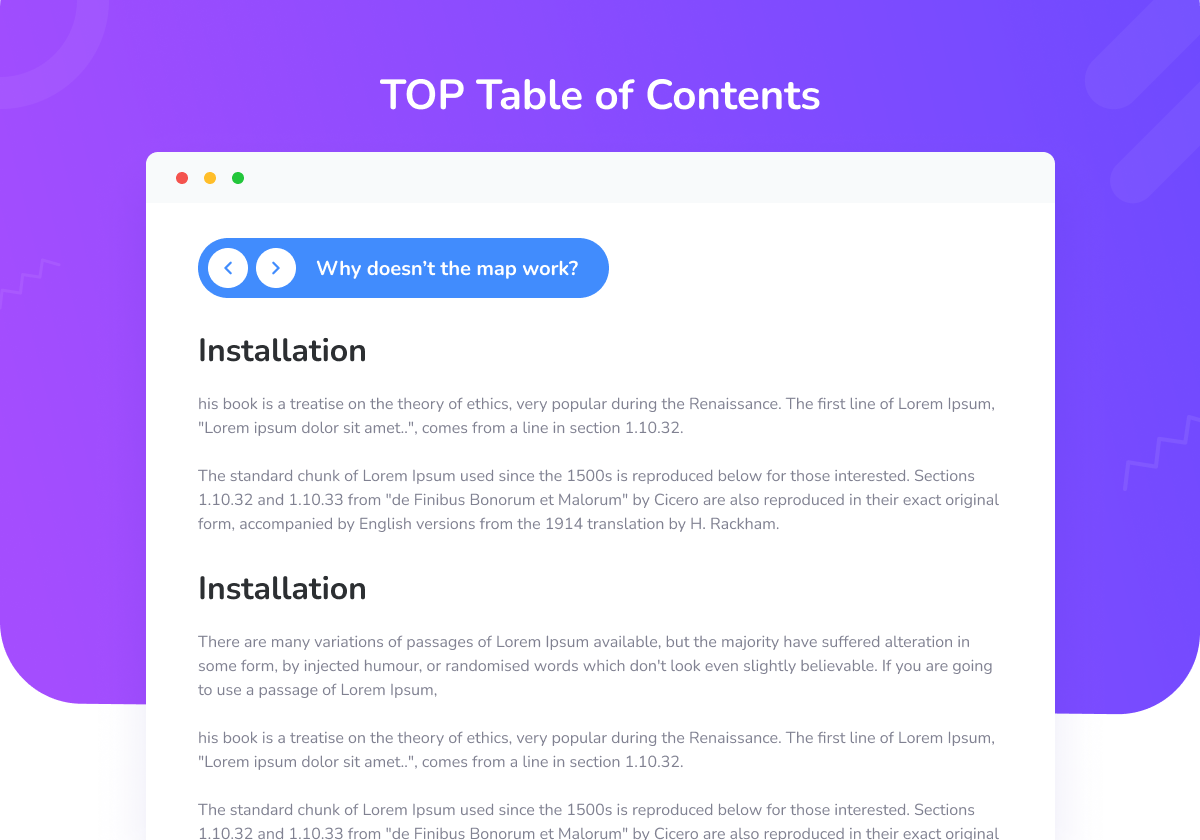 TOP Table Of Contents