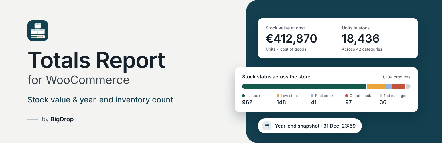 Totals Report for WooCommerce preview