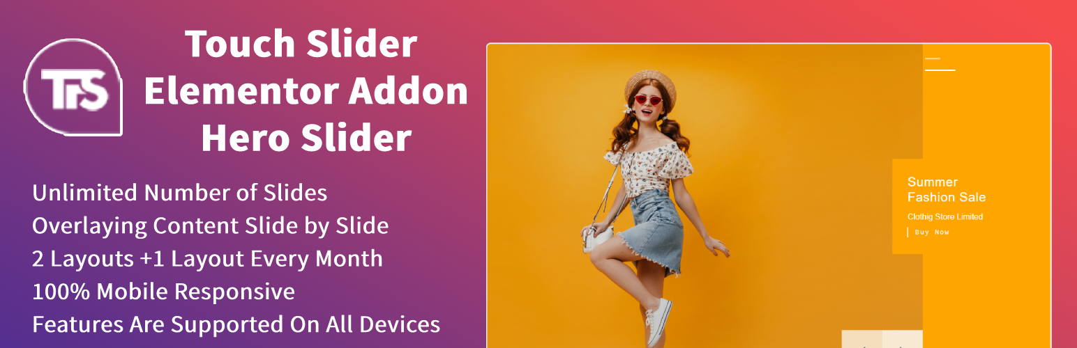 WordPress 外掛 Touch Fashion Slider for Elementor 的封面圖片。