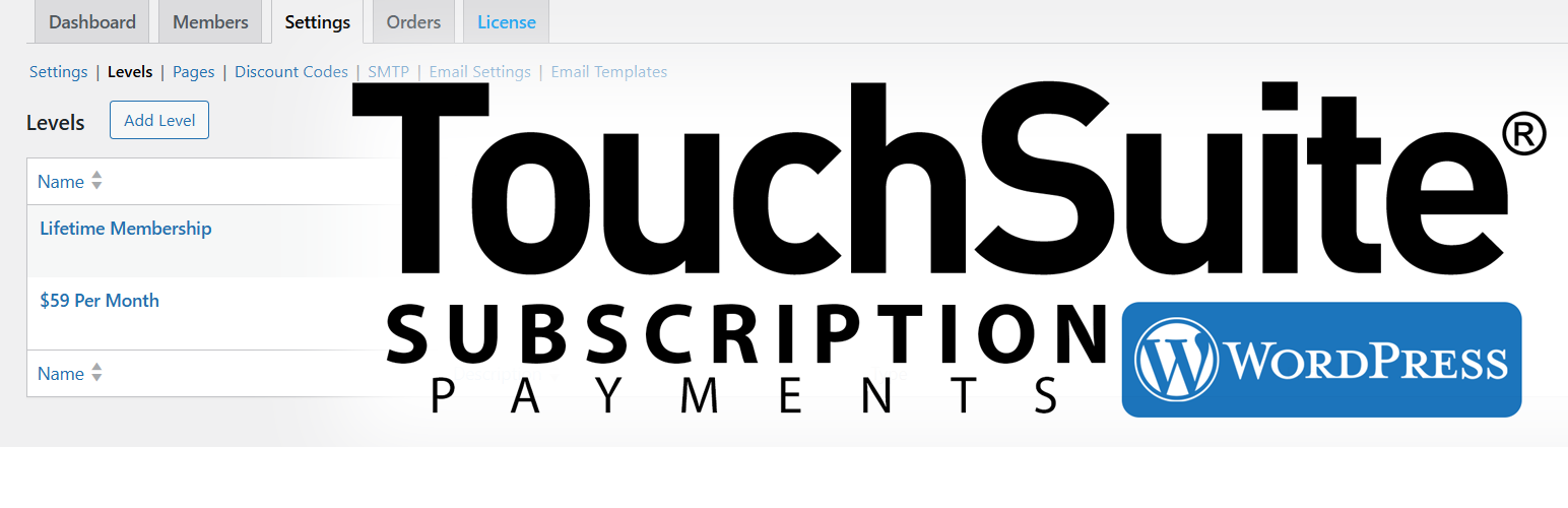 WordPress 外掛 Touchsuite Payments 的封面圖片。