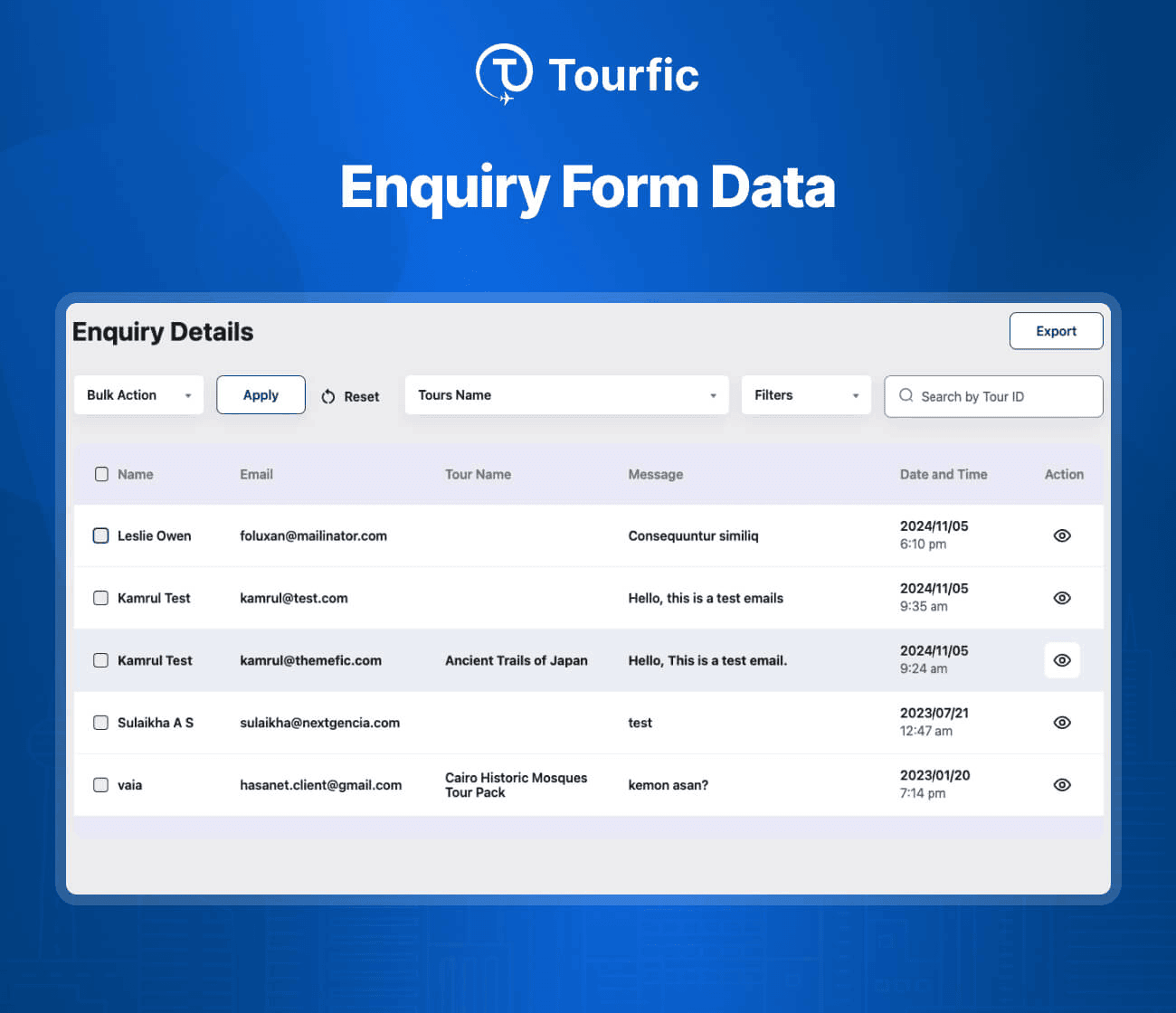 Enquiry Form Data