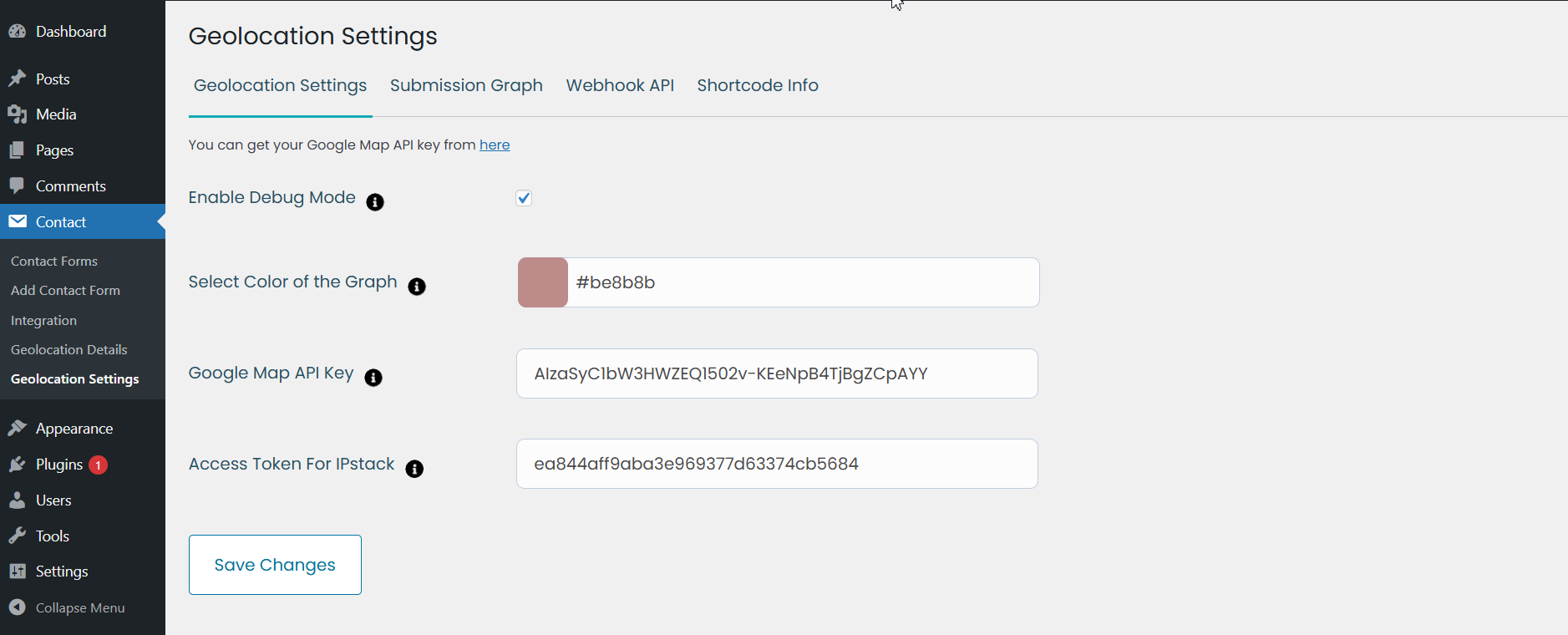 Screenshot 'screenshot-1.png' shows all the possible options available for this plugin.