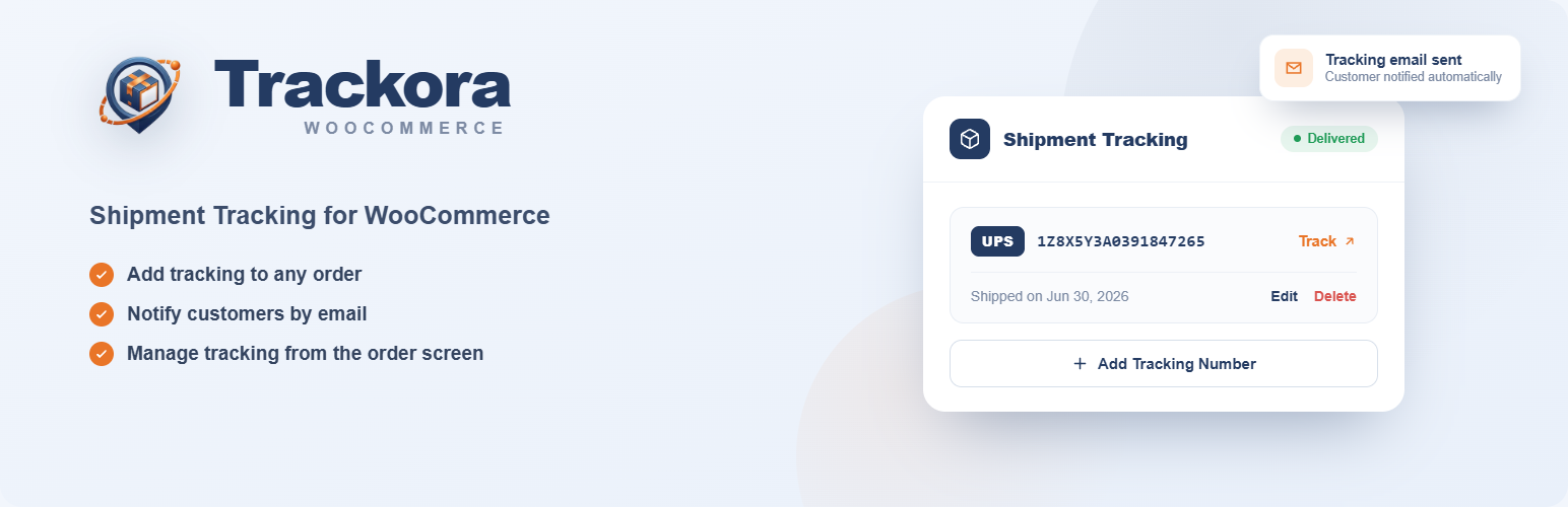 Trackora – Shipment Tracker for WooCommerce