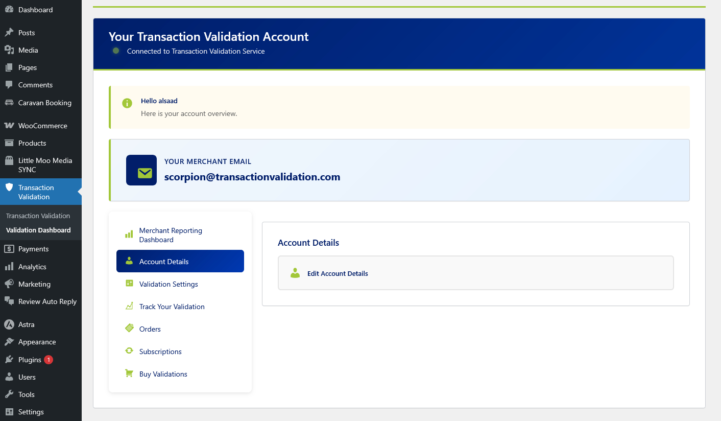 Transaction Validation – Fraud Mitigation