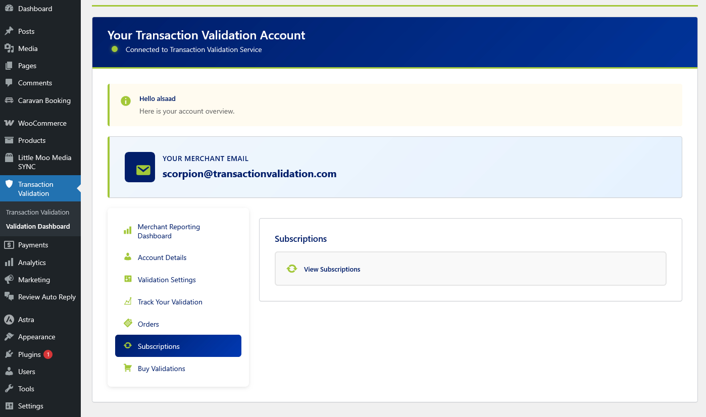 Transaction Validation – Fraud Mitigation