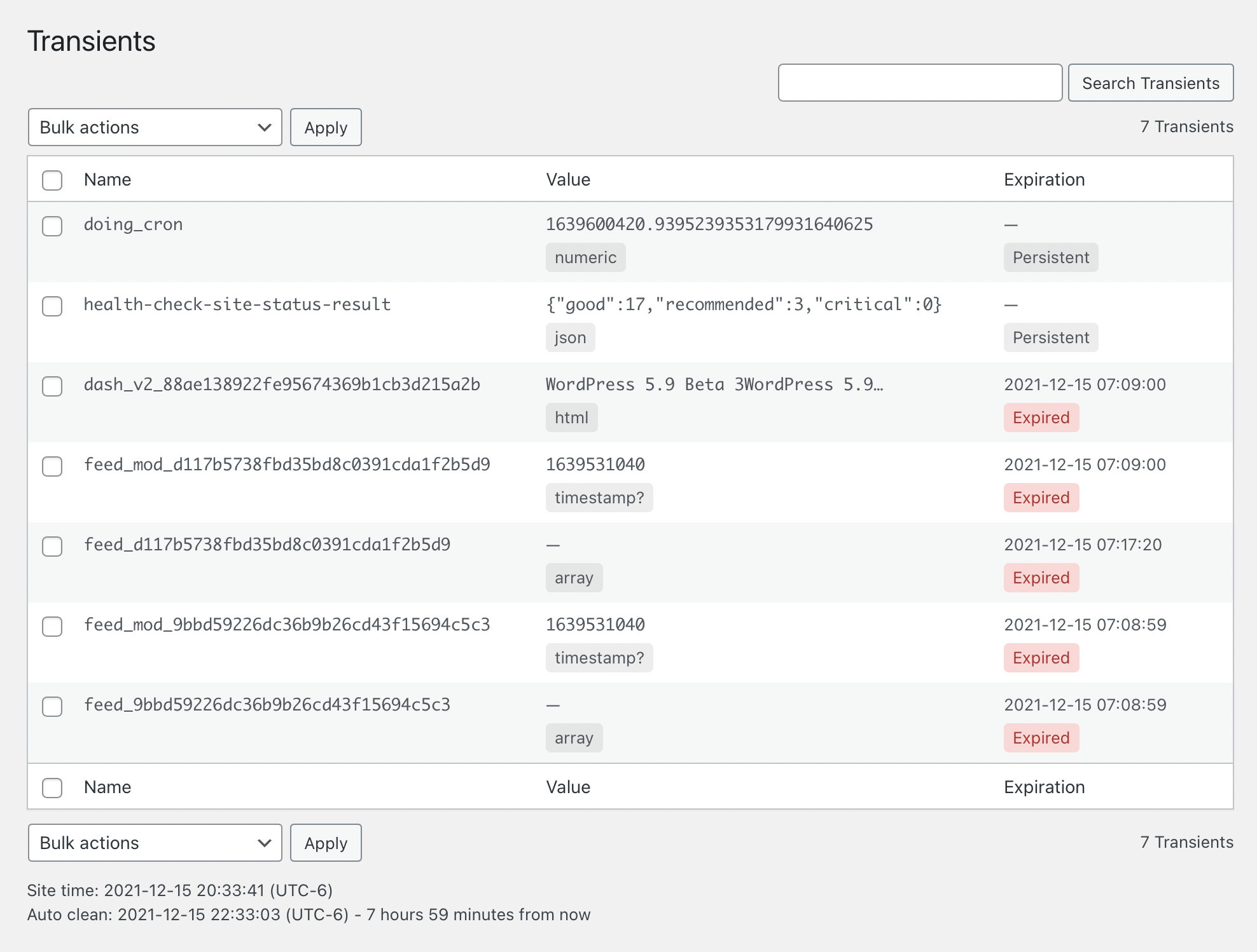 Transients Manager