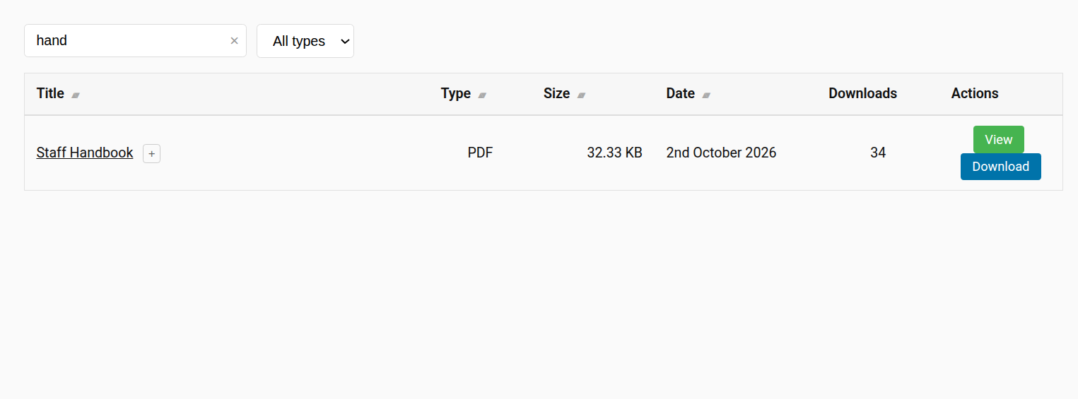 Live search in the document library.