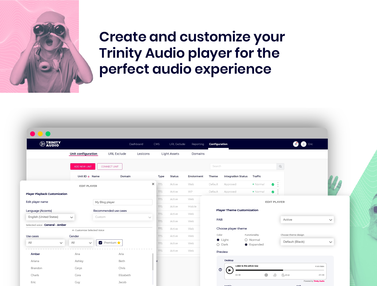 Manage and follow up on your audio journey success.