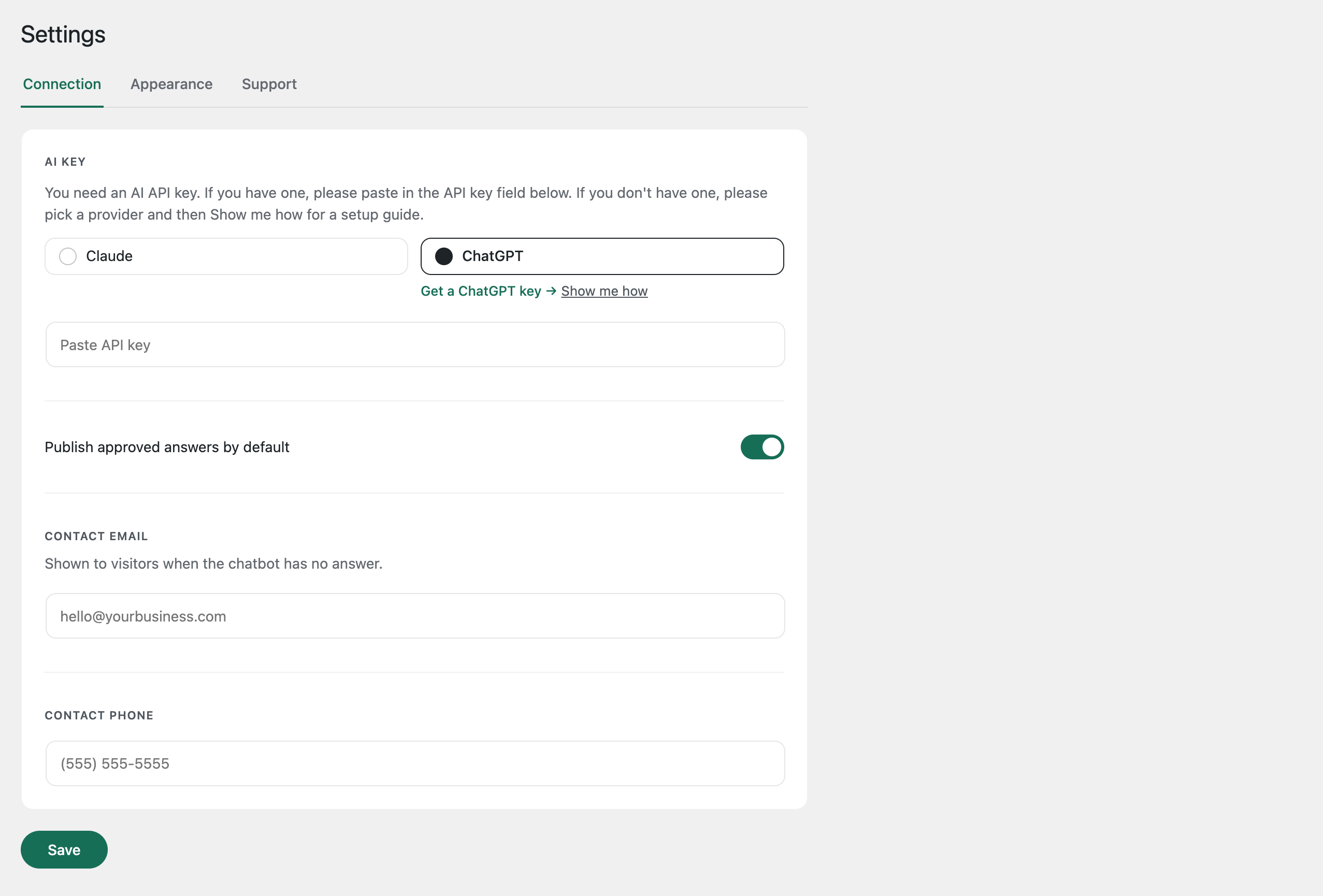 Upload a document and Truebe drafts question-and-answer pairs.