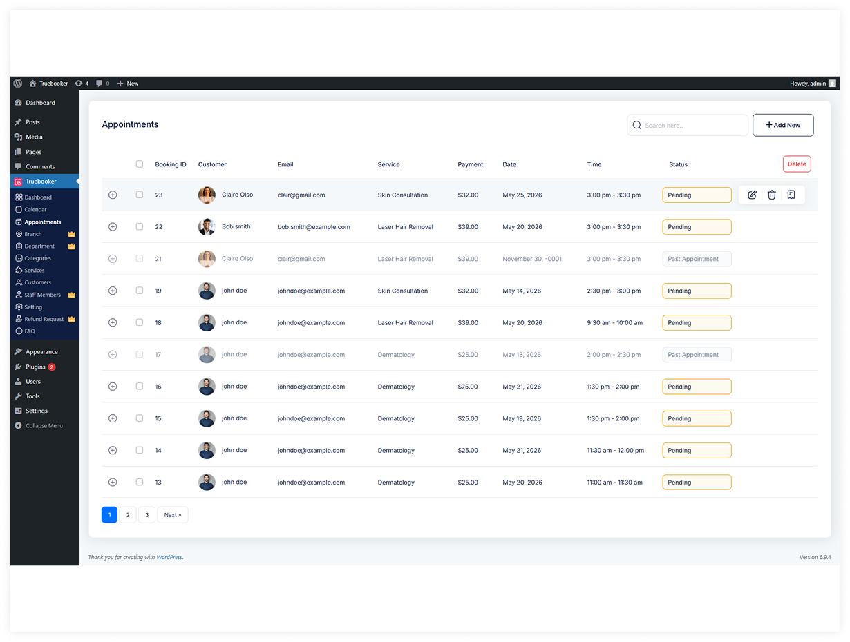 TrueBooker – Appointment Booking and Scheduler System