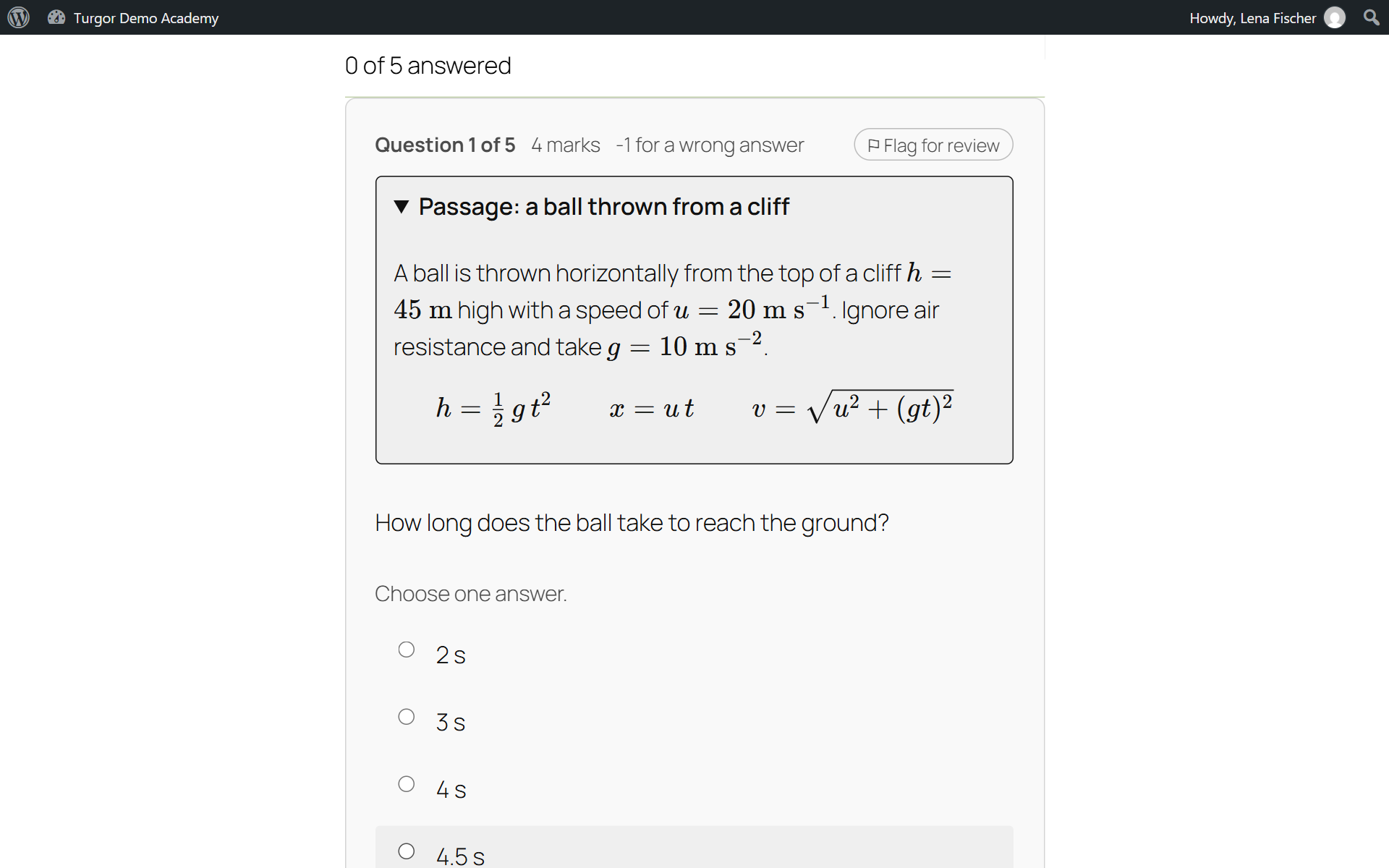 Reading passages and typeset formulae.