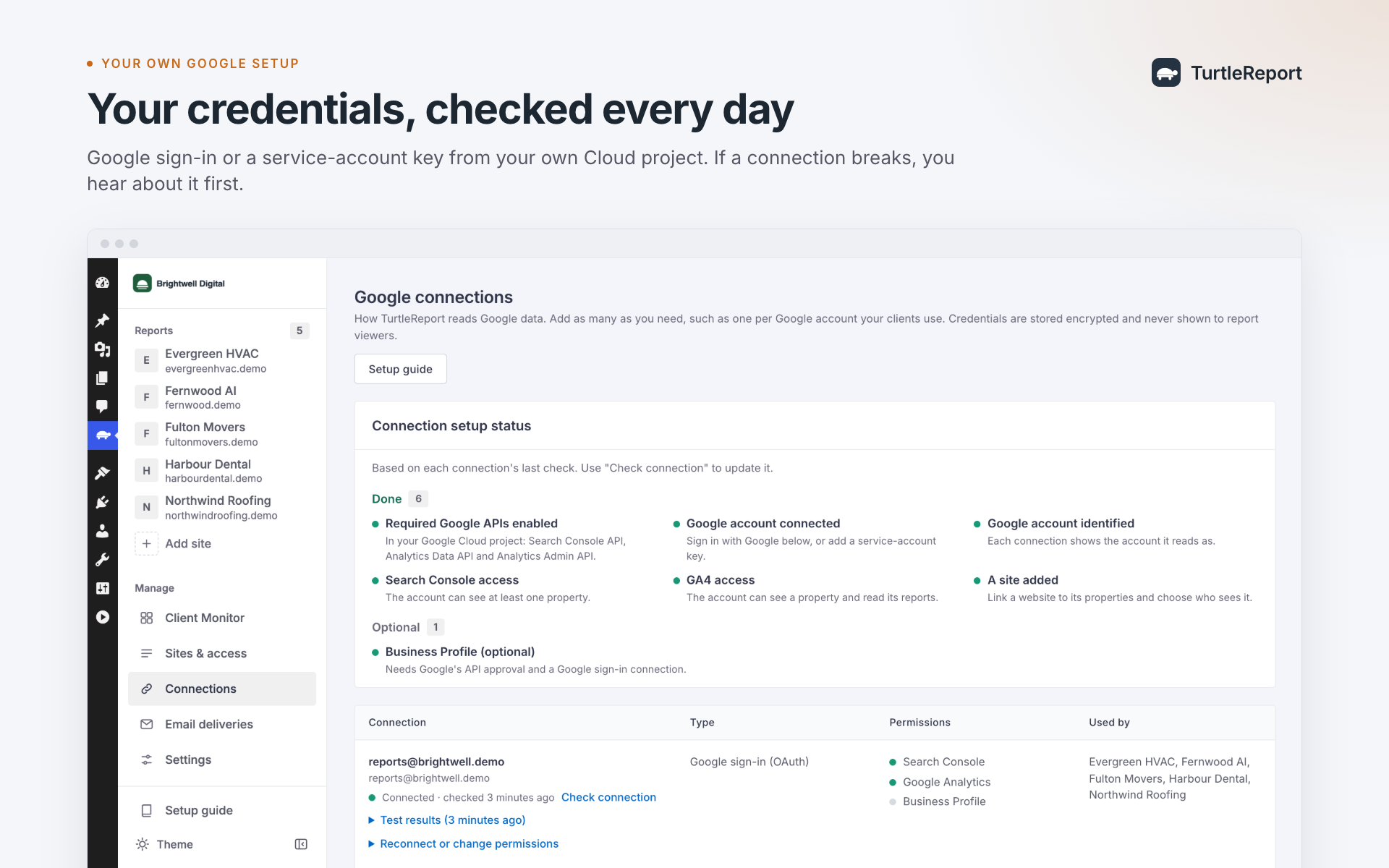 Google connection health checks.