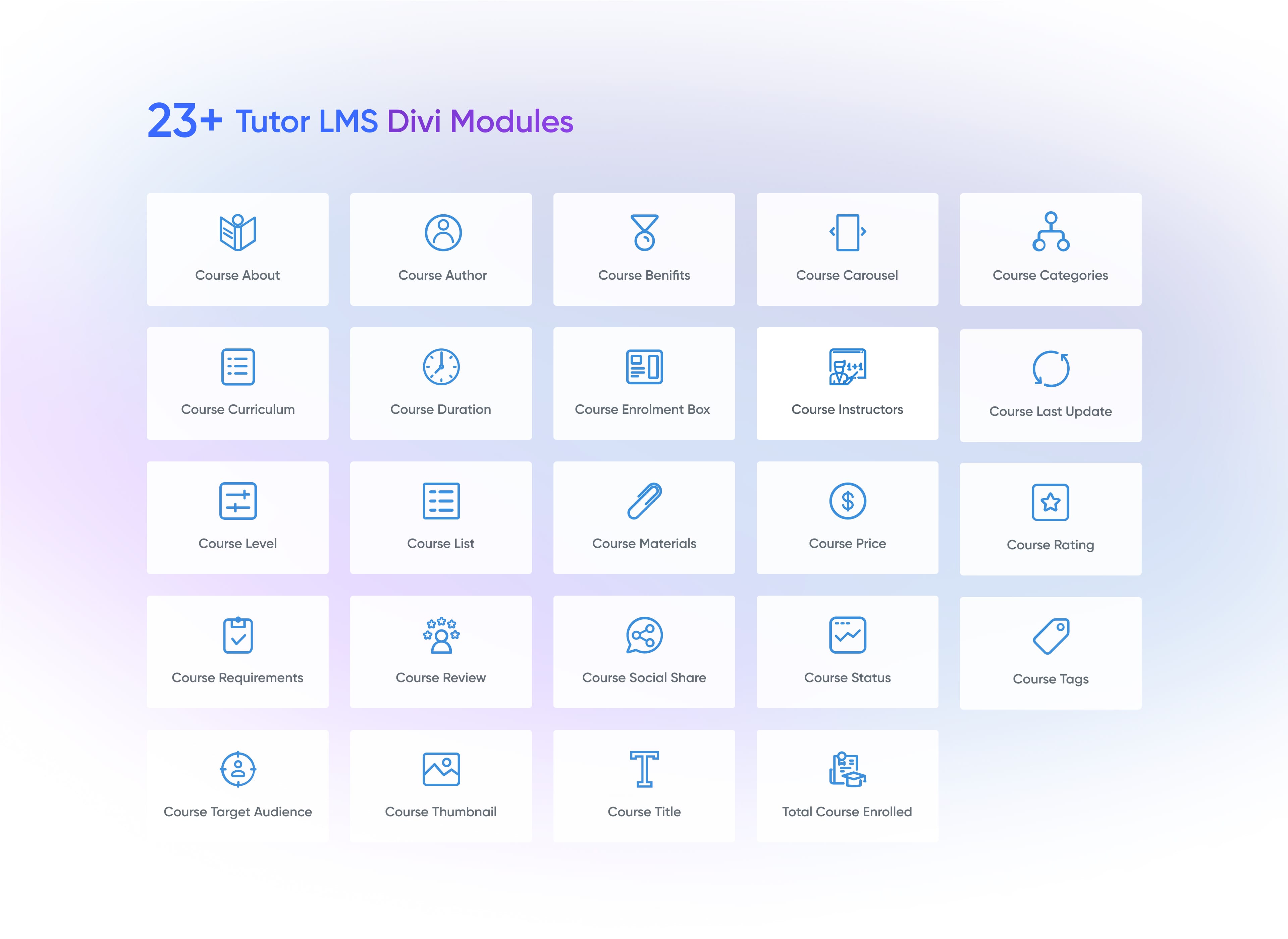 26+ Tutor LMS Divi Moduels