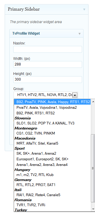 TvProfil Widget