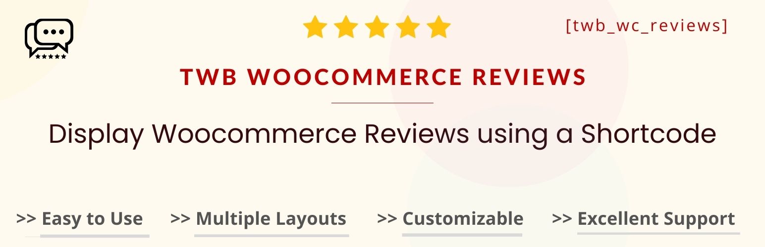 WordPress 外掛 TWB Woocommerce Reviews 的封面圖片。