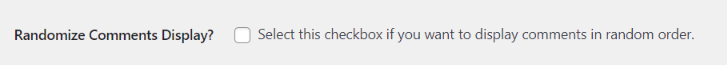 Comments Order by Random