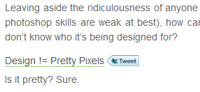 Example of a Tweet button inside a post.