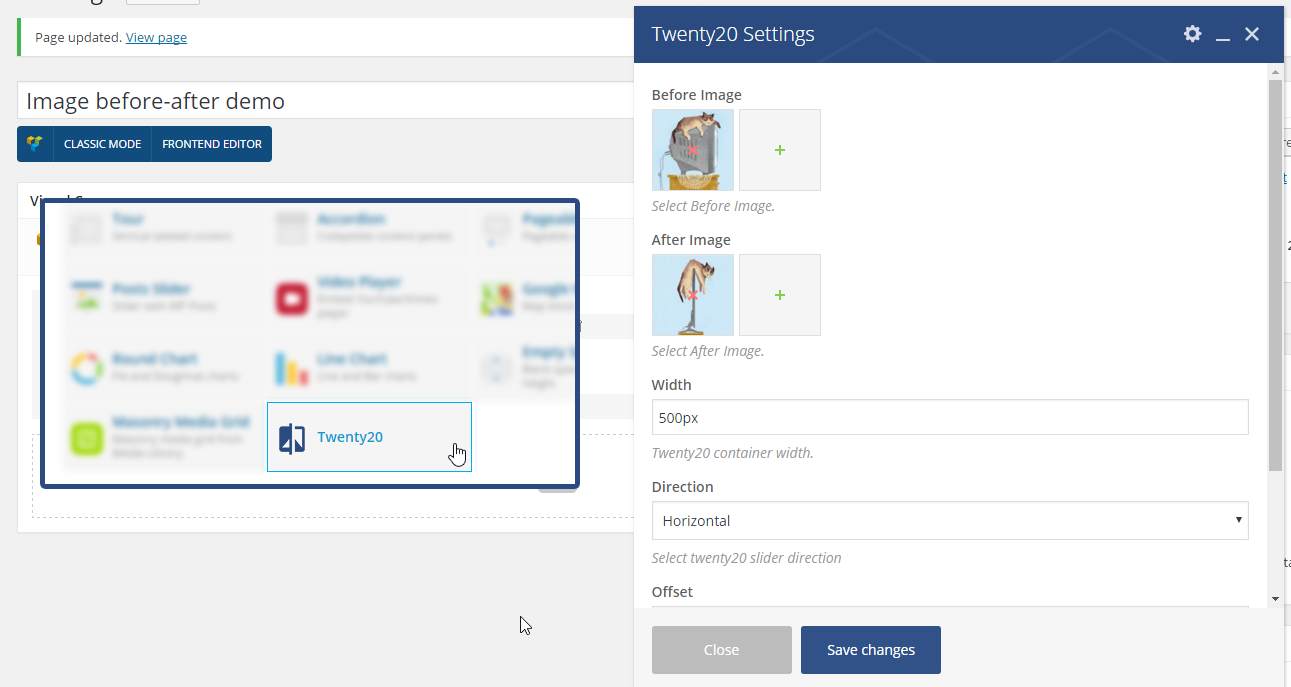 WP Bakery Visual Composer settings.