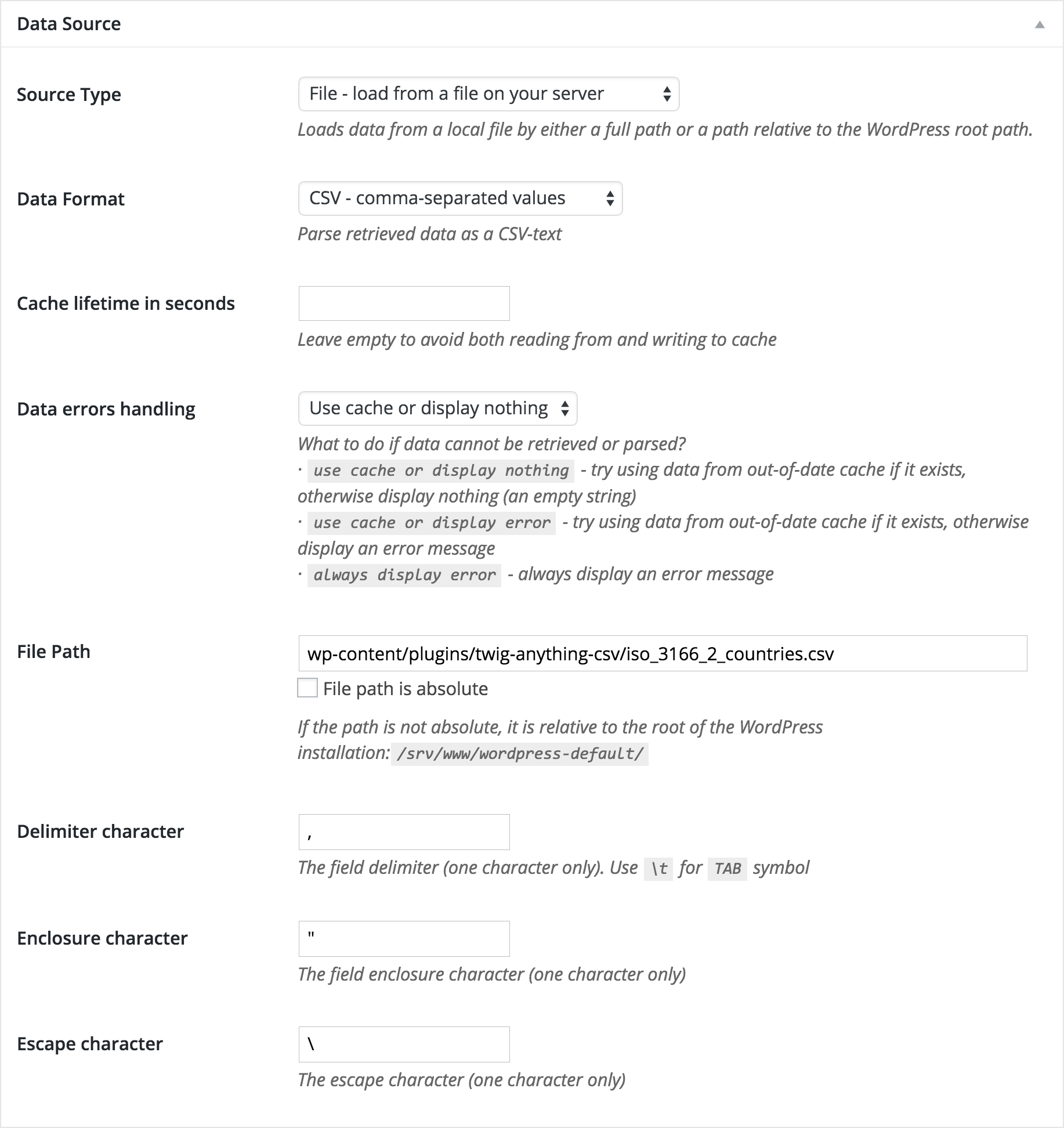 CSV Format