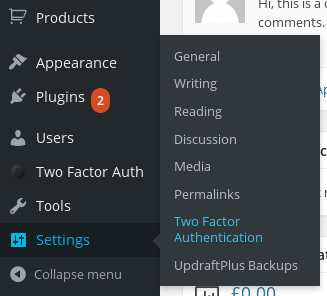 <p>Where to find the site-wide settings in the dashboard menu</p>