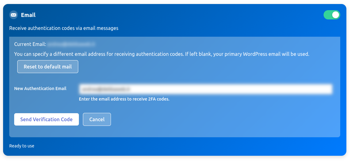Email Provider Configuration - Configure the email-based 2FA system.