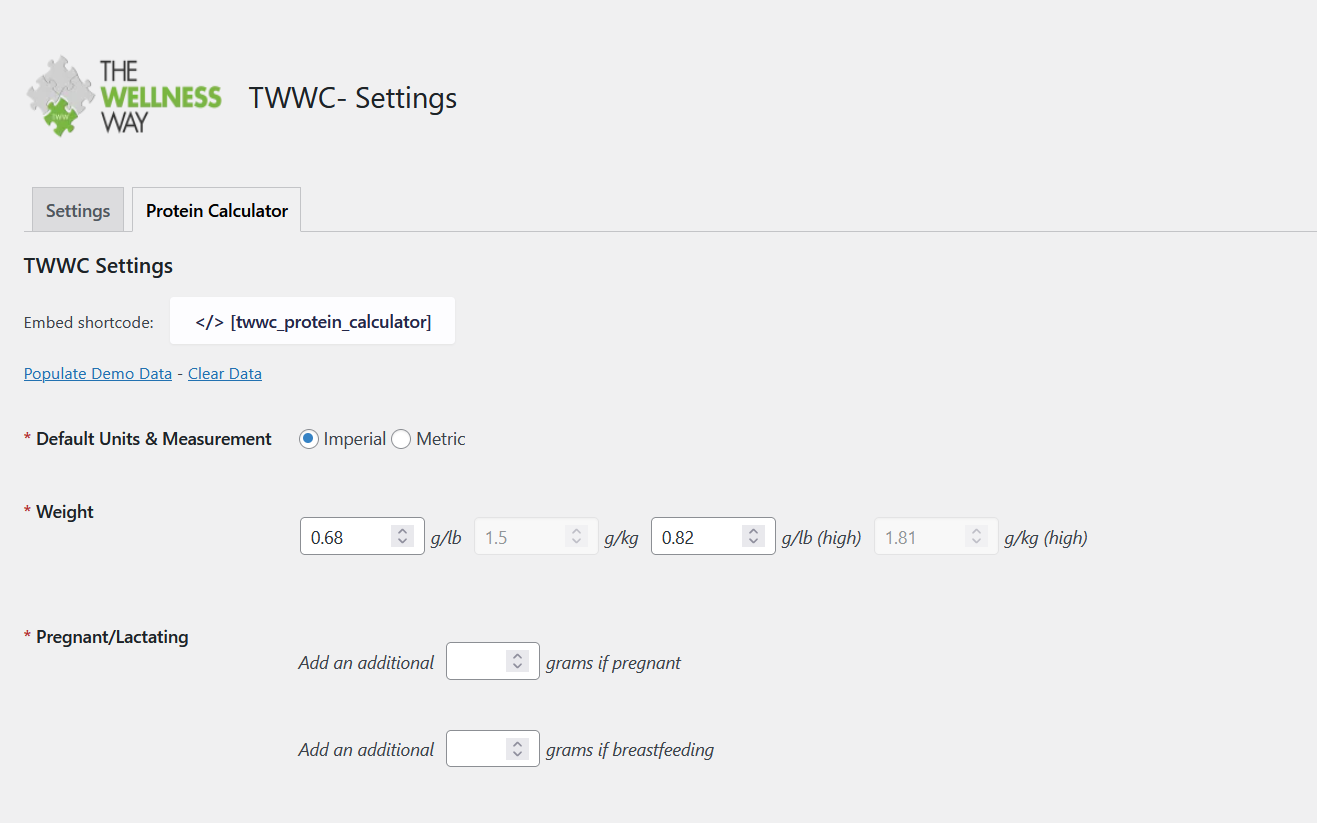 TWW Protein Calculator