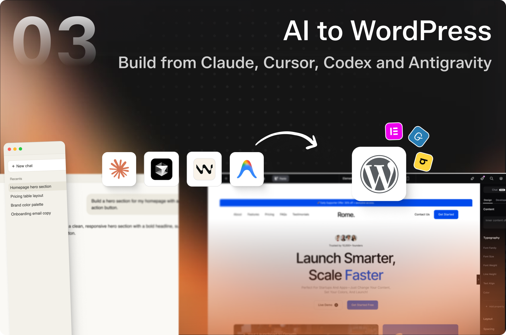 AI to WordPress : Build from Claude, Cursor, Codex and Antigravity straight into WordPress