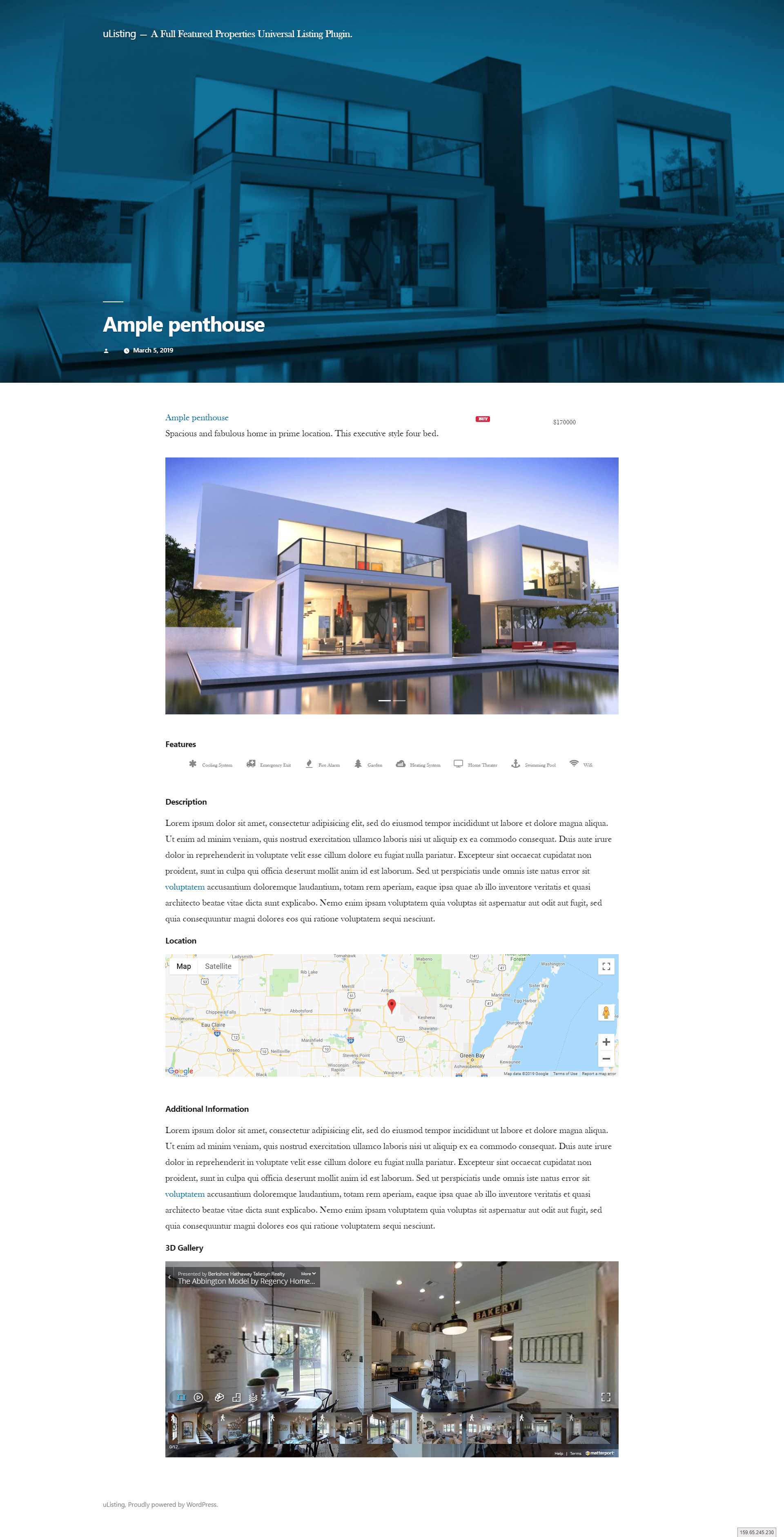 Directory Listings WordPress plugin – uListing