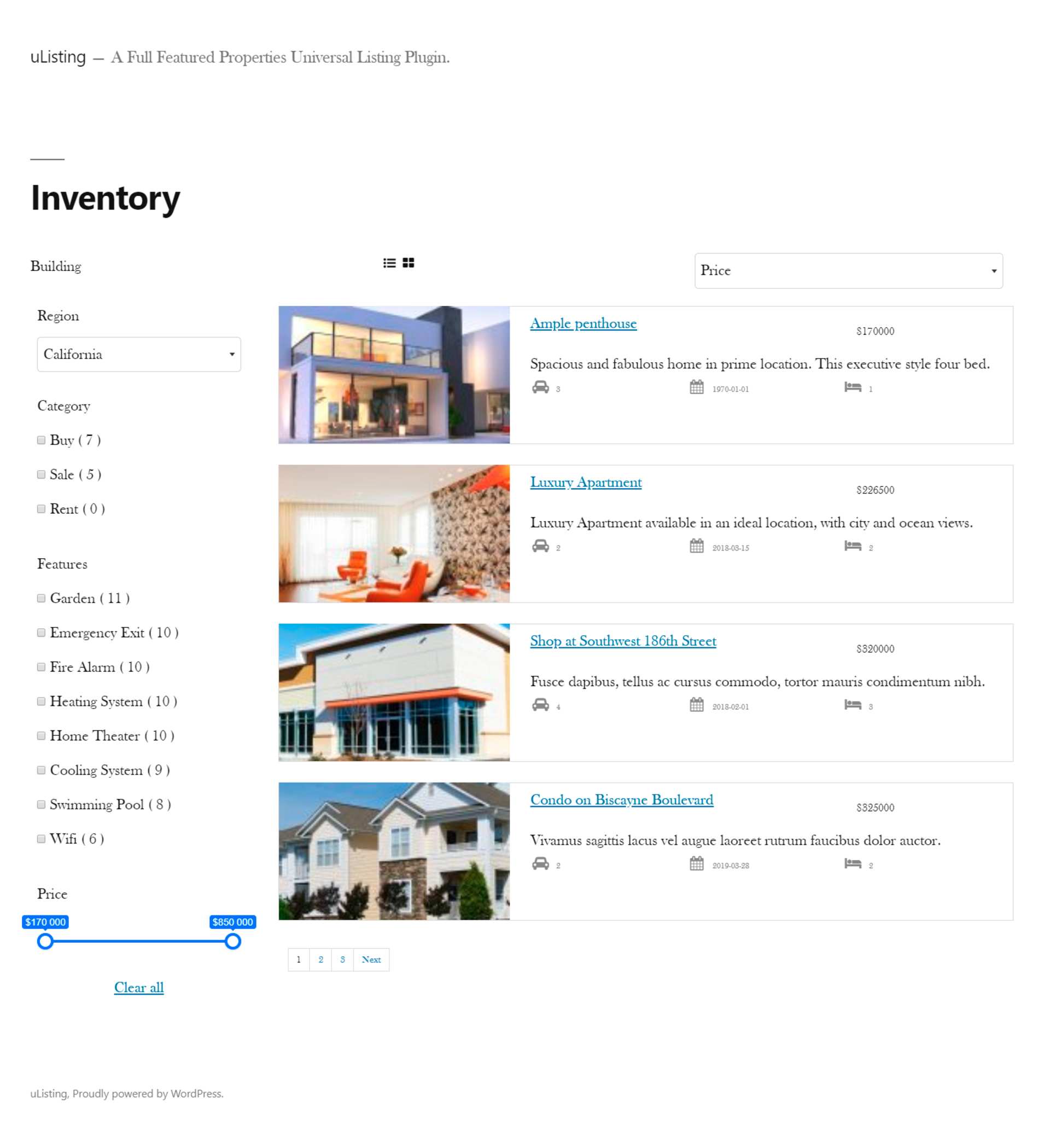 Directory Listings WordPress plugin – uListing