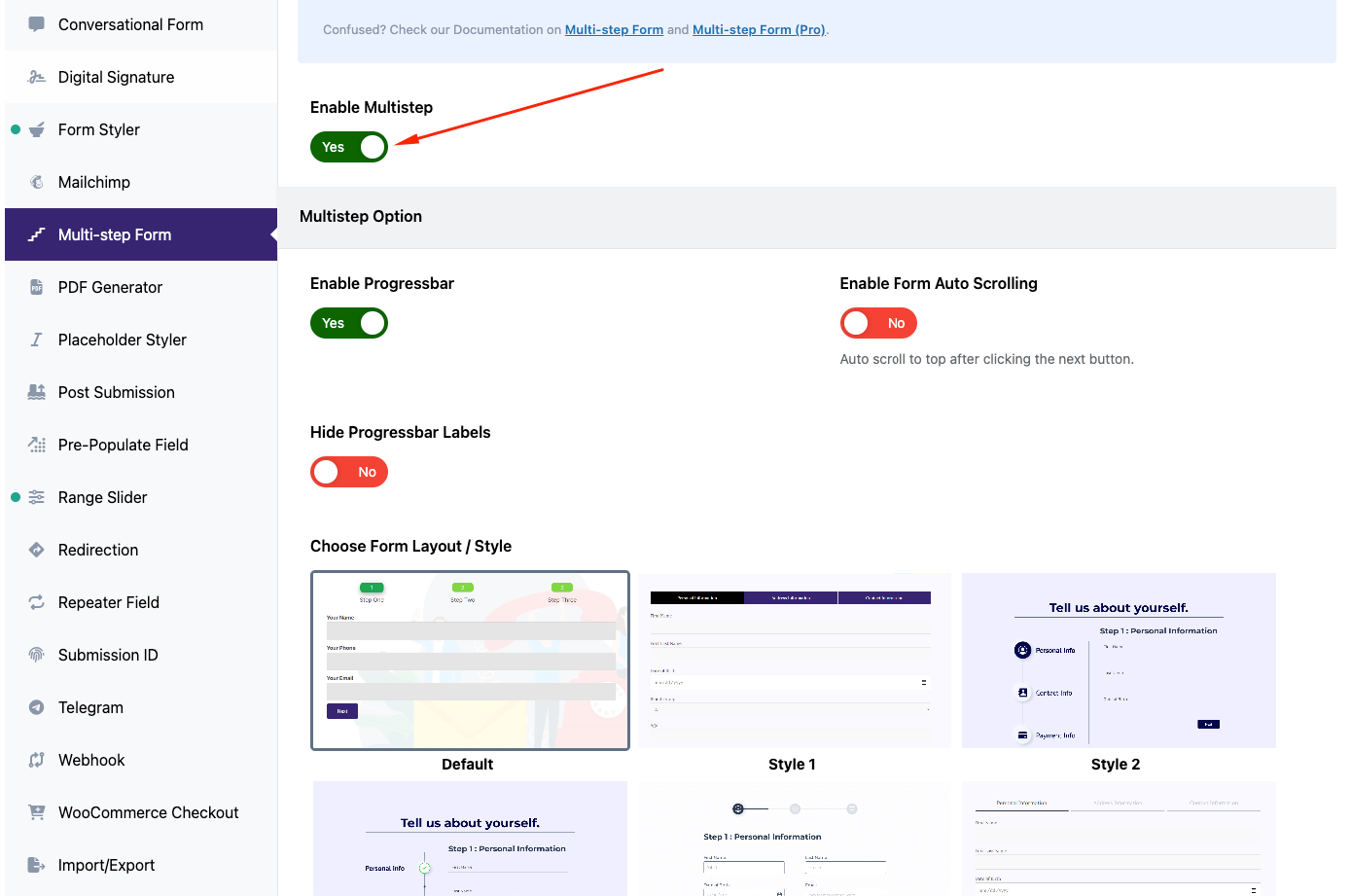 Multi-Step Form (Settings)