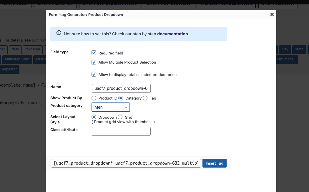 WooCommerce Product Dropdown (Settings)