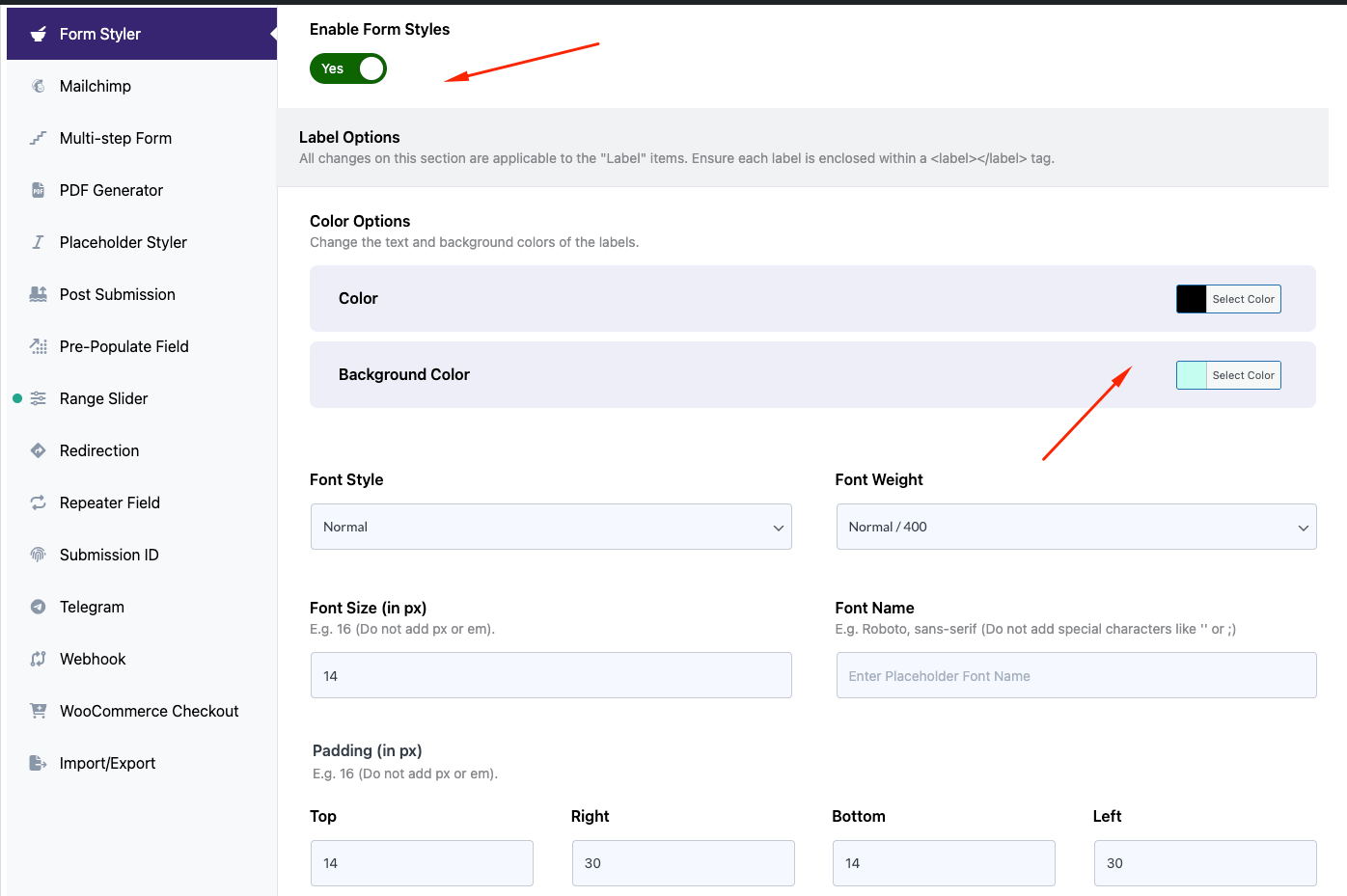 Form Styler (Settings)